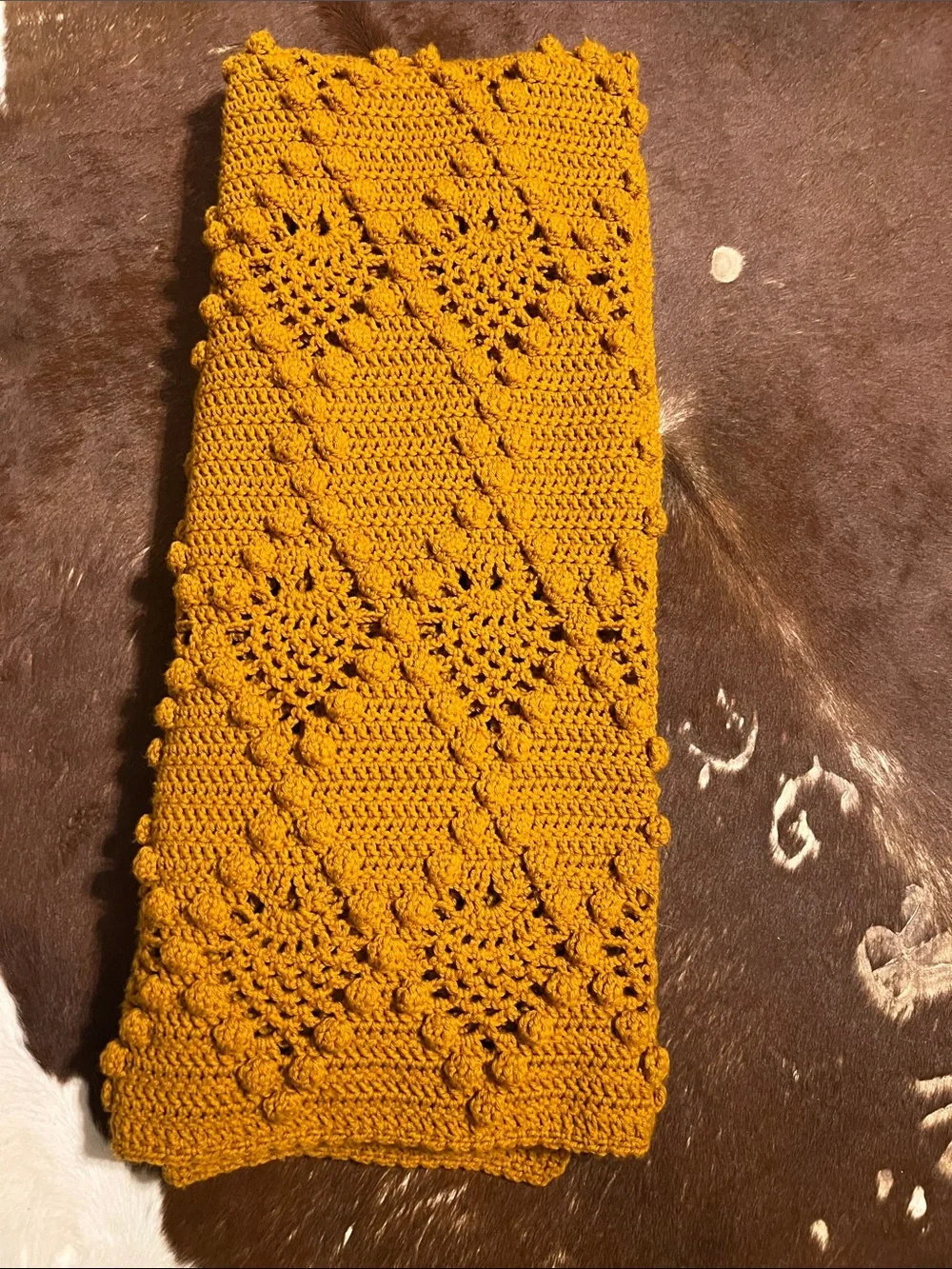 Handmade orange Crochet blanket